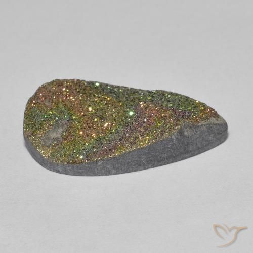 Rainbow Pyrite Gemstone in 20.5 x 10.9 mm Size for Sale, Rainbow Pyrite Stone in Multicolor Color