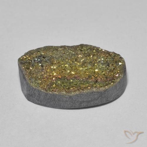 Rainbow Pyrite Gemstone in 15.9 x 11.1 mm Size for Sale, Rainbow Pyrite Stone in Multicolor Color