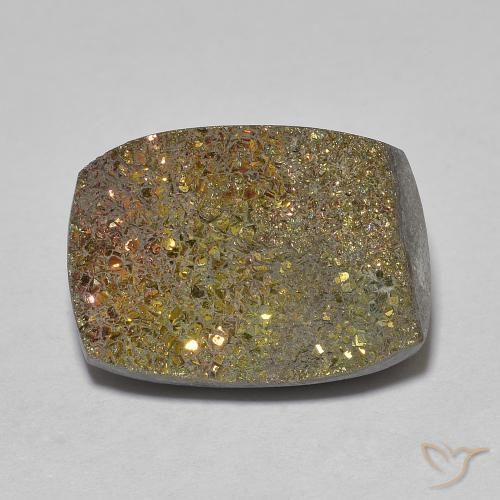 8.00ct Natural Multicolor Rainbow Pyrite, Cushion, Opaque
