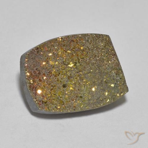 8.00 ct Multicolor Rainbow Pyrite Stone, Natural Rainbow Pyrite in Cushion Crystal Cluster Shape for Sale