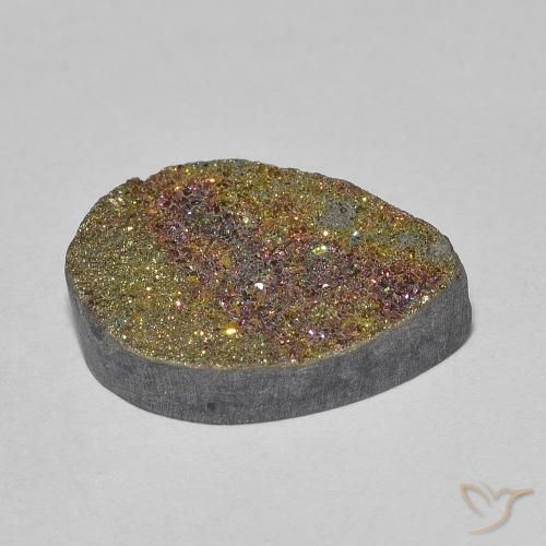 Rainbow Pyrite Gemstone in 16 x 12 mm (calibrated) Size for Sale, Rainbow Pyrite Stone in Multicolor Color
