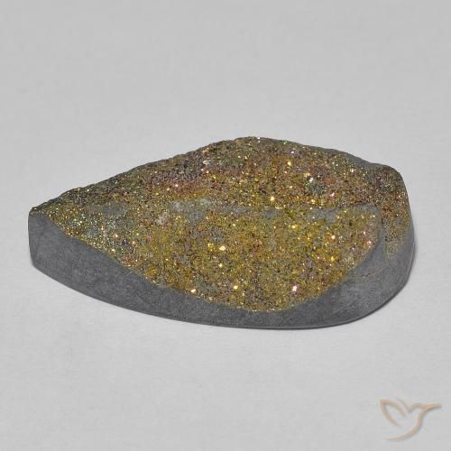 Rainbow Pyrite Gemstone in 21.7 x 11.4 mm Size for Sale, Rainbow Pyrite Stone in Multicolor Color