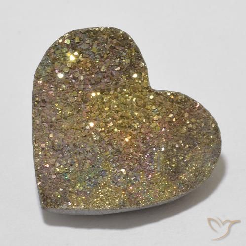 7.36ct Natural Multicolor Rainbow Pyrite, Heart, Opaque