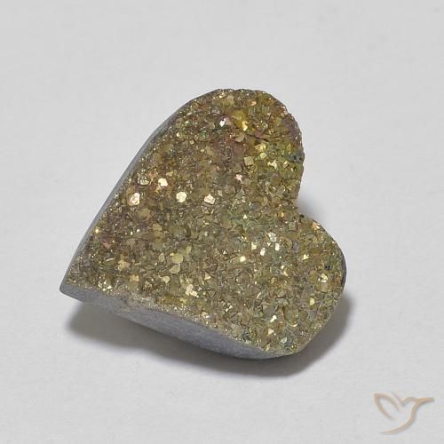 4.50ct Natural Multicolor Rainbow Pyrite, Heart, Opaque
