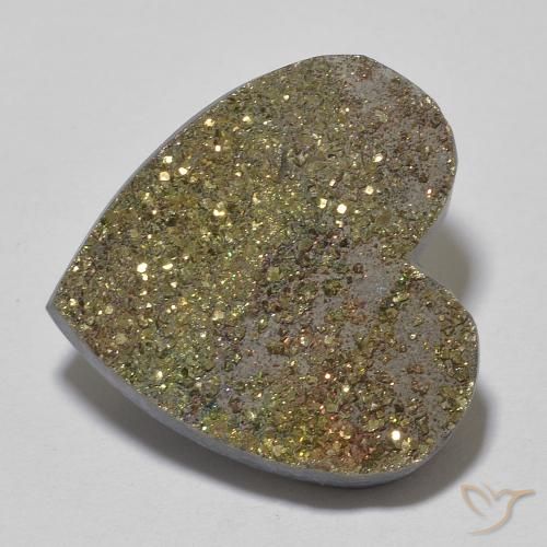 Pirite arcobaleno da 17,04 ct, 18,9 x 18,5 mm dalla Russia, Photo A