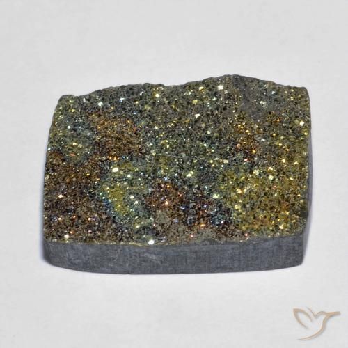 Rainbow Pyrite Gemstone in 19.3 x 15.9 mm Size for Sale, Rainbow Pyrite Stone in Multicolor Color
