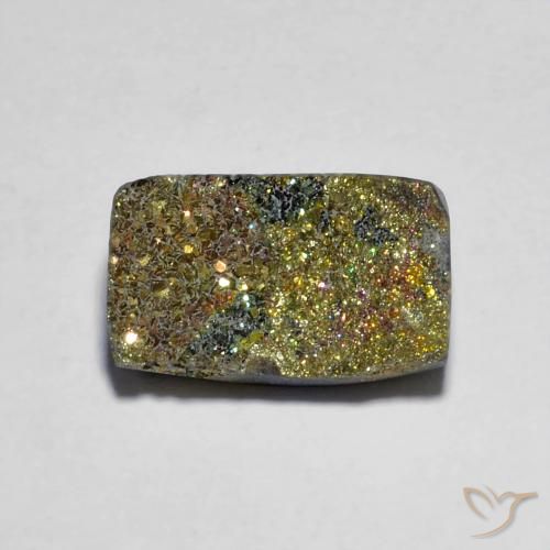 3.88 ct Multicolor Rainbow Pyrite Stone, Natural Rainbow Pyrite in Baguette Crystal Cluster Shape for Sale
