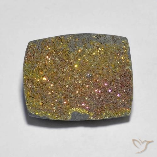 7.46ct Natural Multicolor Rainbow Pyrite, Baguette, Opaque