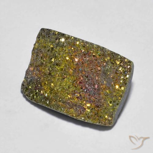 7.23ct Natural Multicolor Rainbow Pyrite, Baguette, Opaque