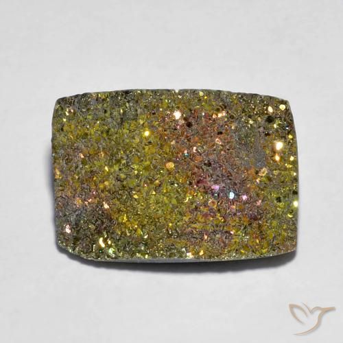 7.23 ct Multicolor Rainbow Pyrite Stone, Natural Rainbow Pyrite in Baguette Crystal Cluster Shape for Sale