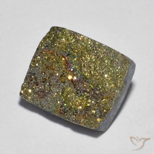 6.49 ct Multicolor Rainbow Pyrite Stone, Natural Rainbow Pyrite in Baguette Crystal Cluster Shape for Sale