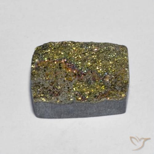 Rainbow Pyrite Gemstone in 13 x 11 mm (calibrated) Size for Sale, Rainbow Pyrite Stone in Multicolor Color