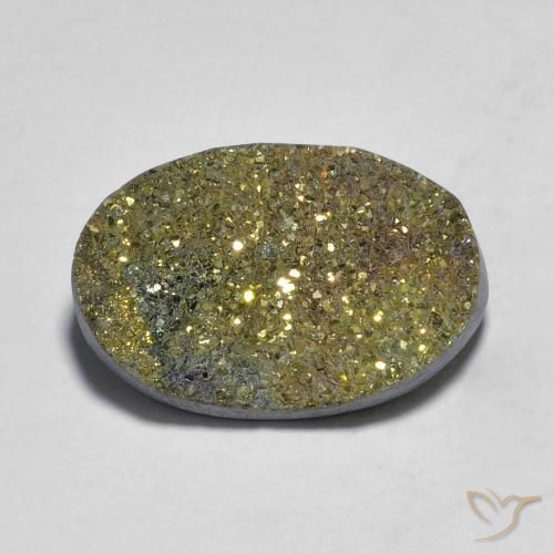 11.75 ct Rainbow Pyrite, 18.5 x 12.2 mm From Russia, Photo A