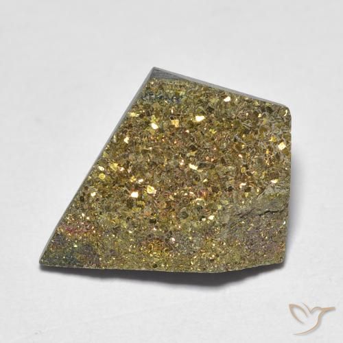 5.46 ct Multicolor Rainbow Pyrite Stone, Natural Rainbow Pyrite in Rhomb Crystal Cluster Shape for Sale