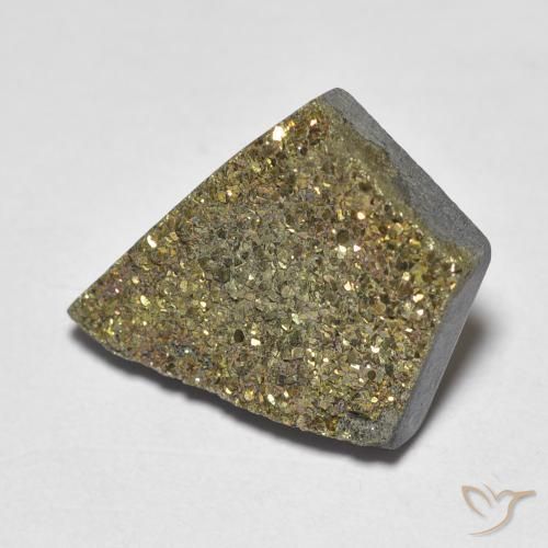6.86 ct Multicolor Rainbow Pyrite Stone, Natural Rainbow Pyrite in Rhomb Crystal Cluster Shape for Sale