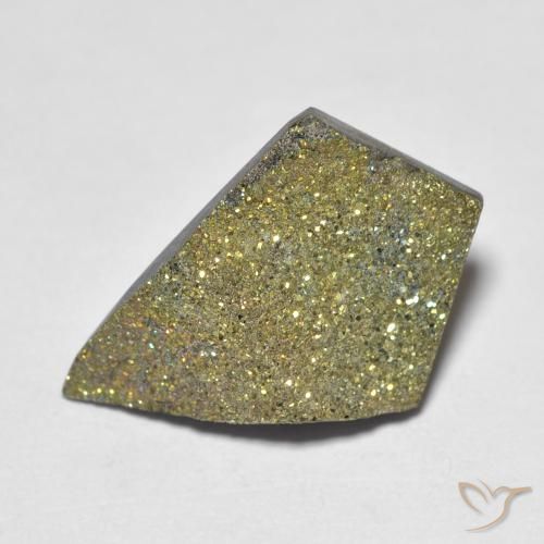 5.15 ct Multicolor Rainbow Pyrite Stone, Natural Rainbow Pyrite in Rhomb Crystal Cluster Shape for Sale