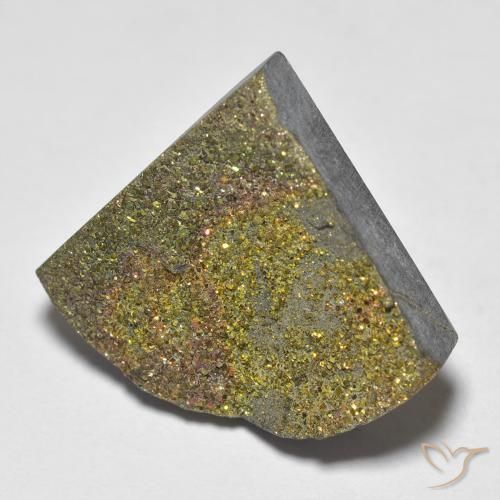 13.16ct Natural Multicolor Rainbow Pyrite, Trillion, Opaque