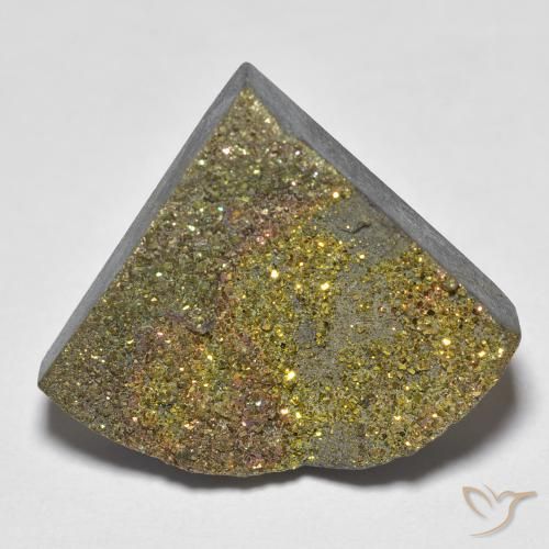 13.16 ct Multicolor Rainbow Pyrite Stone, Natural Rainbow Pyrite in Trillion Crystal Cluster Shape for Sale