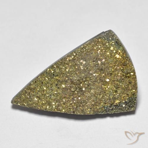 11.05 ct Multicolor Rainbow Pyrite Stone, Natural Rainbow Pyrite in Trillion Crystal Cluster Shape for Sale