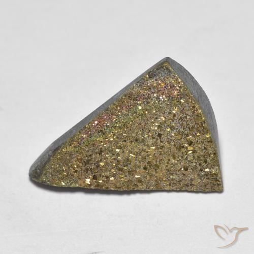 6.37ct Natural Multicolor Rainbow Pyrite, Trillion, Opaque