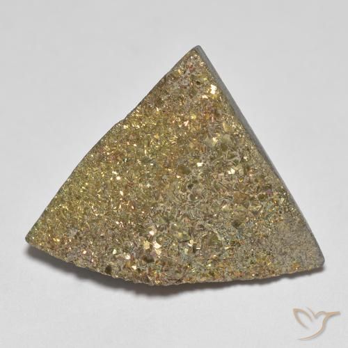 11.12 ct Multicolor Rainbow Pyrite Stone, Natural Rainbow Pyrite in Trillion Crystal Cluster Shape for Sale