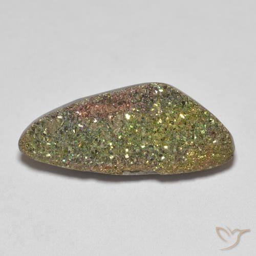 Pirite arcobaleno di forma dispari da 5,63 ct, 20,2 x 8,6 mm dalla Russia, Photo A
