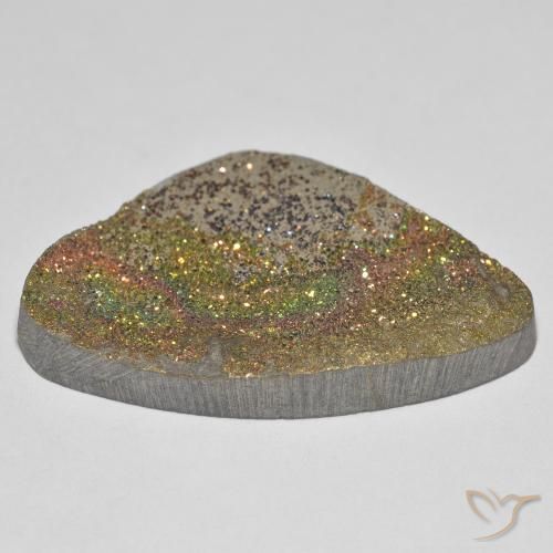 Rainbow Pyrite Gemstone in 31.6 x 19.5 mm Size for Sale, Rainbow Pyrite Stone in Multicolor Color