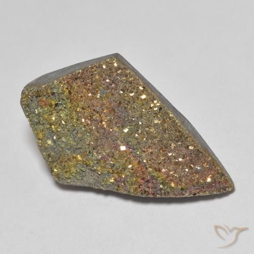 7.52 ct Multicolor Rainbow Pyrite Stone, Natural Rainbow Pyrite in Rhomb Crystal Cluster Shape for Sale