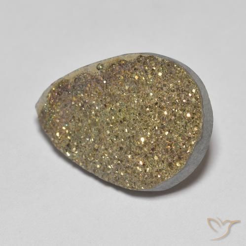 6.60 ct Multicolor Rainbow Pyrite Stone, Natural Rainbow Pyrite in Pear Crystal Cluster Shape for Sale