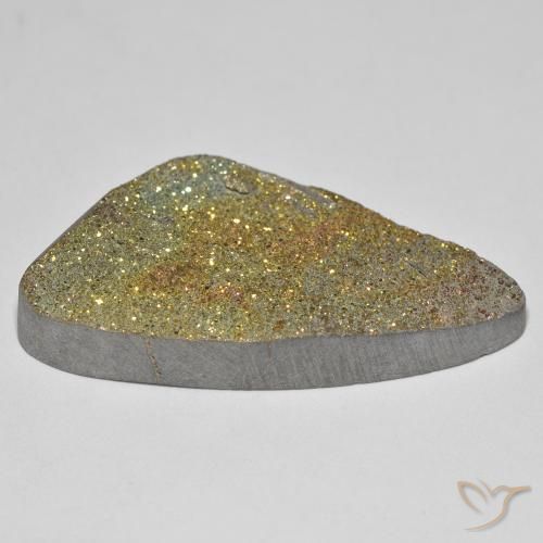 Rainbow Pyrite Gemstone in 34.4 x 16.9 mm Size for Sale, Rainbow Pyrite Stone in Multicolor Color