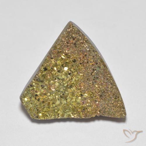 15,2x18 mm mehrfarbiger Regenbogen-Pyrit im Freiform Kristall-Cluster aus Russland, Gewicht 10,04 ct, Garantiert echter Edelstein in Opaque Reinheit, 1 Stück Regenbogen-Pyrit - die Farbe ist Mehrfarbig, Mohs-Härte von 6 - 6,5, Photo A