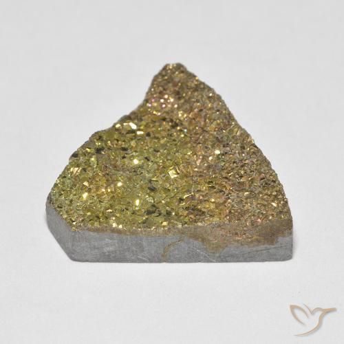 Rainbow Pyrite Gemstone in 15.2 x 18 mm Size for Sale, Rainbow Pyrite Stone in Multicolor Color
