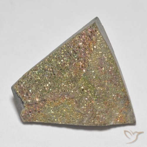 21,6x21 mm fancy-schliff mehrfarbiger Regenbogen-Pyrit aus Russland, Gewicht von 19,72 ct, natürlicher Edelstein in Opaque Reinheit, 1 Stück fancy-schliff Regenbogen-Pyrit - Farbe: Mehrfarbig, Mohs-Härte von 6 - 6,5, Photo A