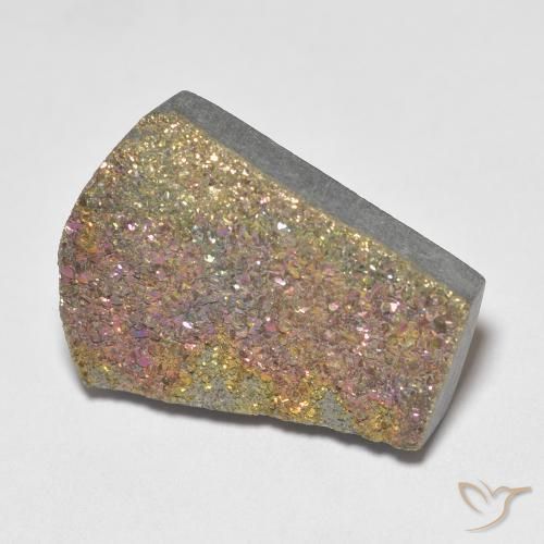 Pirite arcobaleno di forma dispari da 10,84 ct, 17,8 x 13,4 mm dalla Russia, Photo A