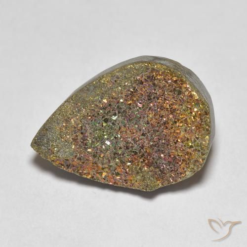 7.81 ct Rainbow Pyrite, 16.6 x 11.7 mm From Russia, Photo A