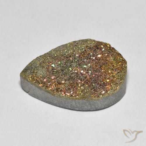 Rainbow Pyrite Gemstone in 16 x 12 mm (calibrated) Size for Sale, Rainbow Pyrite Stone in Multicolor Color