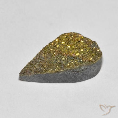 Rainbow Pyrite Gemstone in 15.5 x 9.2 mm Size for Sale, Rainbow Pyrite Stone in Multicolor Color