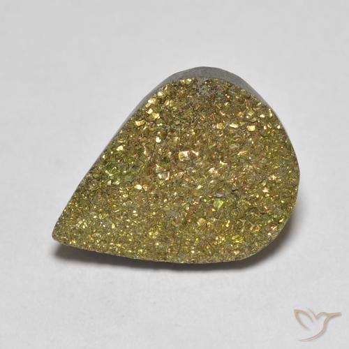 5.42 ct Rainbow Pyrite, 15.5 x 11.8 mm From Russia, Photo A