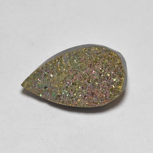 3.64 ct Multicolor Rainbow Pyrite Stone, Natural Rainbow Pyrite in Pear Crystal Cluster Shape for Sale