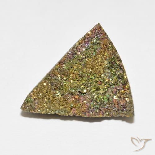 7.72ct Natural Multicolor Rainbow Pyrite, Trillion, Opaque