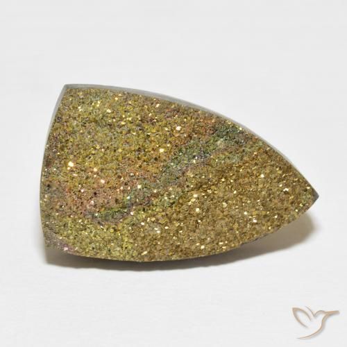 22.45 ct Multicolor Rainbow Pyrite Stone, Natural Rainbow Pyrite in Shield Crystal Cluster Shape for Sale