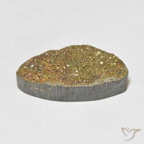 Rainbow Pyrite Gemstone in 22.3 x 13.6 mm Size for Sale, Rainbow Pyrite Stone in Multicolor Color