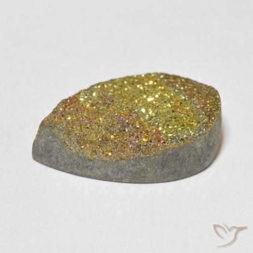 Rainbow Pyrite Gemstone in 20.7 x 13.5 mm Size for Sale, Rainbow Pyrite Stone in Multicolor Color