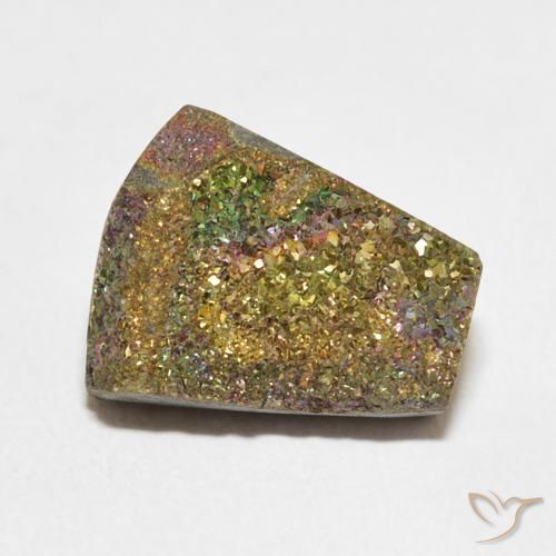 7.37 ct Multicolor Rainbow Pyrite Stone, Natural Rainbow Pyrite in Tapered Crystal Cluster Shape for Sale