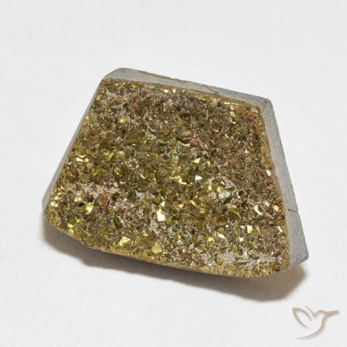 12.28 ct Multicolor Rainbow Pyrite Stone, Natural Rainbow Pyrite in Tapered Crystal Cluster Shape for Sale