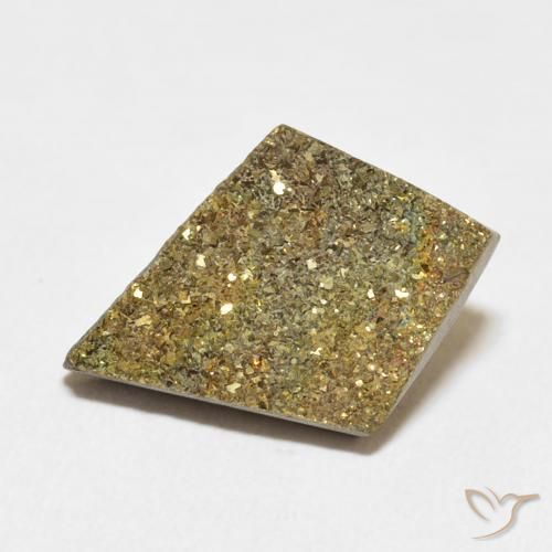 6.51 ct Multicolor Rainbow Pyrite Stone, Natural Rainbow Pyrite in Rhomb Crystal Cluster Shape for Sale