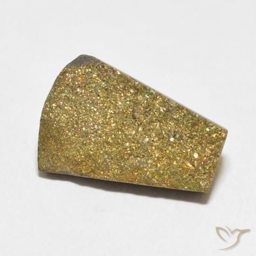 6.39 ct Multicolor Rainbow Pyrite Stone, Natural Rainbow Pyrite in Tapered Crystal Cluster Shape for Sale