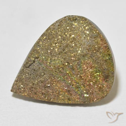 18.47ct Natural Multicolor Rainbow Pyrite, Pear Shape, Opaque