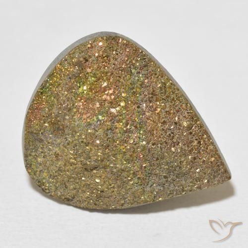 18.47 ct Multicolor Rainbow Pyrite Stone, Natural Rainbow Pyrite in Pear Crystal Cluster Shape for Sale