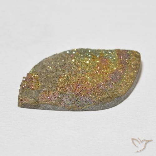 Rainbow Pyrite Gemstone in 30.4 x 18 mm Size for Sale, Rainbow Pyrite Stone in Multicolor Color